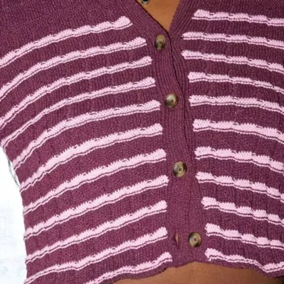 Urban Outfitters Purple and Pink Striped Cardigan - Picture 4 of 6